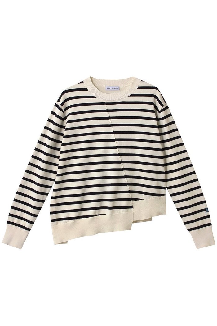 【マイ ウィークネス/MY WEAKNESS】のOlja Border Knit インテリア・キッズ・メンズ・レディースファッション・服の通販 founy(ファニー) https://founy.com/ ファッション Fashion レディースファッション Fashion for Women トップス・カットソー Cut & Sew Tops ニット Knit Tops & Sweaters カジュアルプルオーバー・ニットトップス Pullovers & Knit Tops / Casual Pullovers インナー Innerwear ウォッシャブル Machine Washable カッティング Cutting Detail シンプル Simple, Minimal ジャケット Jacket, Outerwear デニム Denim, Jeans Material フロント Front, Front Design ボーダー Border, Stripe |ID: prp329100004889242 ipo3291000000036530628