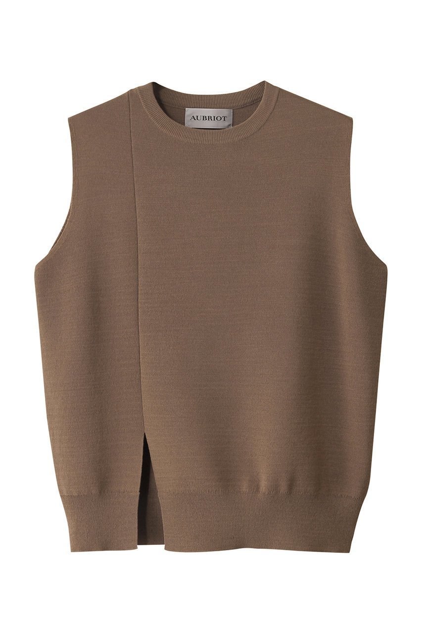 【オブリオ/AUBRIOT】のイタリアンウール ニットベスト インテリア・キッズ・メンズ・レディースファッション・服の通販 founy(ファニー) 　ファッション　Fashion　レディースファッション　Fashion for Women　トップス・カットソー　Cut & Sew Tops　ニット　Knit Tops & Sweaters　ベスト&ジレ / 重ね着スタイル　Vests & Gilets　カジュアルプルオーバー・ニットトップス　Pullovers & Knit Tops / Casual Pullovers　スリット　Slit, Slit Detail　フロント　Front, Front Design　ベスト　Vest, Waistcoat　エレガント 上品　Elegant　モカブラウン|ID: prp329100004889243 ipo3291000000036530686