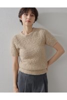 【ウィムガゼット/Whim Gazette】のハンソデTWEEDYニットプルオーバー 人気、トレンドファッション・服の通販 founy(ファニー) ファッション Fashion レディースファッション Fashion for Women トップス・カットソー Cut & Sew Tops ニット Knit Tops & Sweaters カジュアルプルオーバー・ニットトップス Pullovers & Knit Tops / Casual Pullovers コンパクト Compact, Small Size ストレッチ Stretch, Stretchy Fabric ツイード Twill, Twill Weave トレンド Trend, Trending Now 半袖 Short Sleeve, Half Sleeve |ID:prp329100004889247