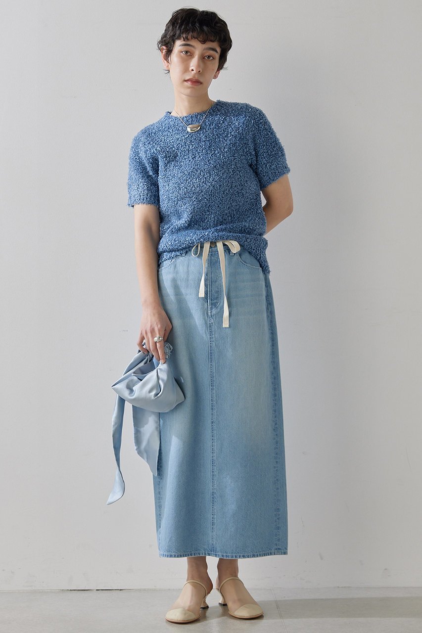 【ウィムガゼット/Whim Gazette】のハンソデTWEEDYニットプルオーバー 人気、トレンドファッション・服の通販 founy(ファニー) 　ファッション　Fashion　レディースファッション　Fashion for Women　トップス・カットソー　Cut & Sew Tops　ニット　Knit Tops & Sweaters　カジュアルプルオーバー・ニットトップス　Pullovers & Knit Tops / Casual Pullovers　コンパクト　Compact, Small Size　ストレッチ　Stretch, Stretchy Fabric　ツイード　Twill, Twill Weave　トレンド　Trend, Trending Now　半袖　Short Sleeve, Half Sleeve　other-2|ID: prp329100004889247 ipo3291000000036530780