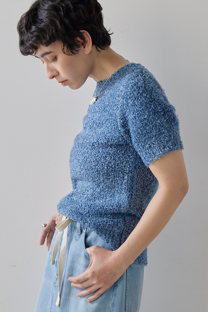 【ウィムガゼット/Whim Gazette】のハンソデTWEEDYニットプルオーバー 人気、トレンドファッション・服の通販 founy(ファニー) 　ファッション　Fashion　レディースファッション　Fashion for Women　トップス・カットソー　Cut & Sew Tops　ニット　Knit Tops & Sweaters　カジュアルプルオーバー・ニットトップス　Pullovers & Knit Tops / Casual Pullovers　コンパクト　Compact, Small Size　ストレッチ　Stretch, Stretchy Fabric　ツイード　Twill, Twill Weave　トレンド　Trend, Trending Now　半袖　Short Sleeve, Half Sleeve　other-3|ID: prp329100004889247 ipo3291000000036530781