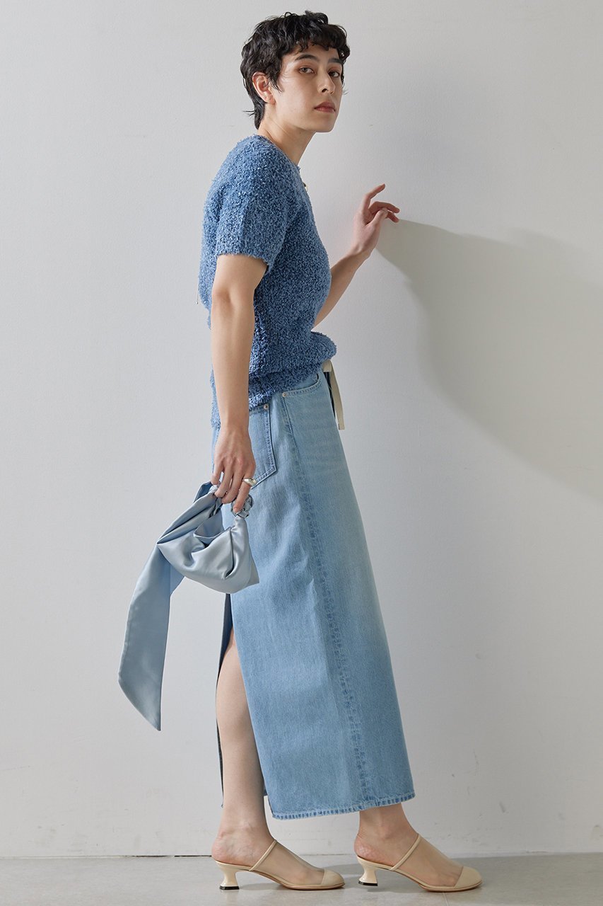 【ウィムガゼット/Whim Gazette】のハンソデTWEEDYニットプルオーバー 人気、トレンドファッション・服の通販 founy(ファニー) 　ファッション　Fashion　レディースファッション　Fashion for Women　トップス・カットソー　Cut & Sew Tops　ニット　Knit Tops & Sweaters　カジュアルプルオーバー・ニットトップス　Pullovers & Knit Tops / Casual Pullovers　コンパクト　Compact, Small Size　ストレッチ　Stretch, Stretchy Fabric　ツイード　Twill, Twill Weave　トレンド　Trend, Trending Now　半袖　Short Sleeve, Half Sleeve　other-5|ID: prp329100004889247 ipo3291000000036530783