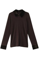 【クラネ/CLANE】のVELOUR COLLAR KNIT TOPS ニット BROWN|ID: prp329100004889251 ipo3291000000036530853