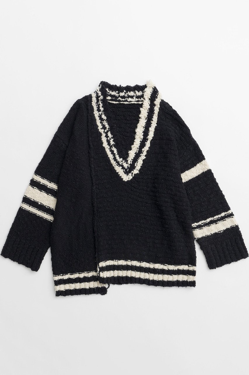 【メゾンスペシャル/MAISON SPECIAL】のTilden Oversize Knit Tops/チルデンオーバーニット インテリア・キッズ・メンズ・レディースファッション・服の通販 founy(ファウニー) 　ファッション　Fashion　レディースファッション　Fashion for Women　トップス・カットソー　Cut & Sew Tops　ニット　Knit Tops & Sweaters　カジュアルプルオーバー・ニットトップス　Pullovers & Knit Tops / Casual Pullovers　アシンメトリー　Asymmetrical Style　インナー　Innerwear　シンプル　Simple, Minimal　タンク　Tank Top, Sleeveless Top　ブロック　Block, Solid Block Pattern　おすすめ　Recommended / Our Picks　BLK(ブラック)|ID: prp329100004889257 ipo3291000000036896363