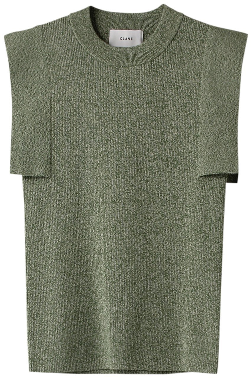 【クラネ/CLANE】のSQUARE SLEEVE KNIT TOPS/トップス インテリア・キッズ・メンズ・レディースファッション・服の通販 founy(ファニー) 　ファッション　Fashion　レディースファッション　Fashion for Women　トップス・カットソー　Cut & Sew Tops　ニット　Knit Tops & Sweaters　カジュアルプルオーバー・ニットトップス　Pullovers & Knit Tops / Casual Pullovers　シンプル　Simple, Minimal　スクエア　Square, Square Shape　スリーブ　Sleeve, Long Sleeve / Short Sleeve　フィット　Fit, Slim Fit　ボトム　Bottoms, Lower Wear　GREEN|ID: prp329100004889263 ipo3291000000036531245