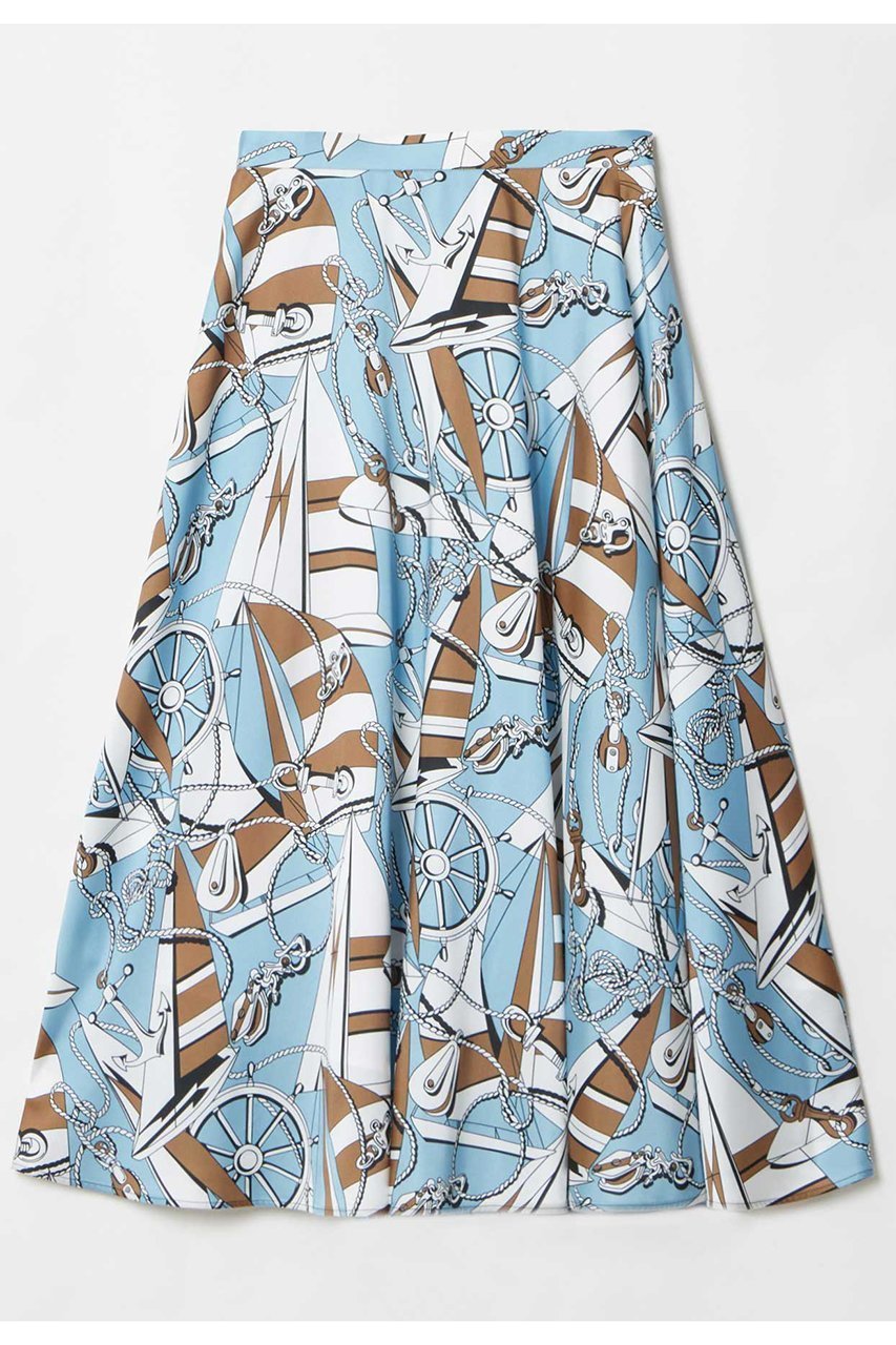 【アルアバイル/allureville】の【LOULOU WILLOUGHBY】RATTIマリーナプリントフレアスカート 人気、トレンドファッション・服の通販 founy(ファニー) 　ファッション　Fashion　レディースファッション　Fashion for Women　スカート　Skirts　Aライン・フレアスカート　A-Line & Flared Skirts　ロングスカート　Long Skirts / Maxi & Midi Skirts　おすすめ　Recommended / Our Picks　イタリア　Italy　セットアップ　Set-Up, Coordinated Outfit　フレア　Flare, Flared　フレアースカート　Flared Skirt, A-Line Skirt　プリント　Print, Printed Pattern　モチーフ　Motif, Design Theme　ラップ　Wrap, Wrap Design　ロング　Long, Long-Length　夏　Summer　無地　Plain, Solid Color　other-2|ID: prp329100004889397 ipo3291000000036533069