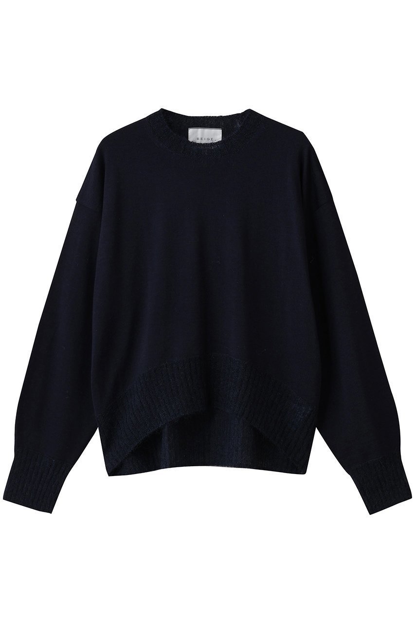 【ベイジ,/BEIGE,】のLA MONNAIE(ラ モネ)/モヘヤMIXクルーネックニット インテリア・キッズ・メンズ・レディースファッション・服の通販 founy(ファウニー) 　ファッション　Fashion　レディースファッション　Fashion for Women　トップス・カットソー　Cut & Sew Tops　ニット　Knit Tops & Sweaters　カジュアルプルオーバー・ニットトップス　Pullovers & Knit Tops / Casual Pullovers　シアー　Sheer, See-Through　フロント　Front, Front Design　ミックス　Mix, Mixed Style　人気　Popular, Best Seller　定番　Standard, Basic Item　Midnight|ID: prp329100004889407 ipo3291000000036533220