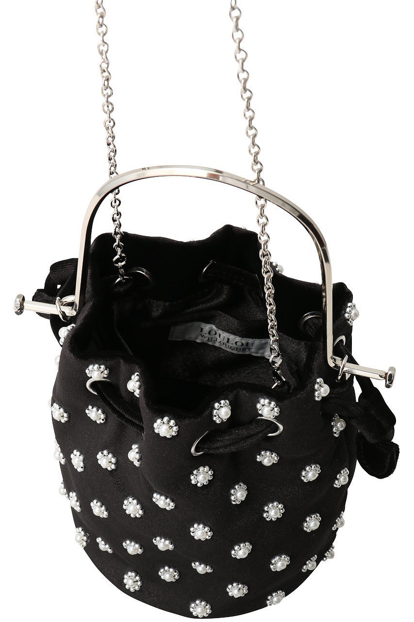 【アルアバイル/allureville】の【Loulou Willoughby】パール刺繍ベロア巾着バッグ 人気、トレンドファッション・服の通販 founy(ファニー) 　ファッション　Fashion　レディースファッション　Fashion for Women　トップス・カットソー　Cut & Sew Tops　ベロアトップス　Velour Tops / Velvet-Look Items　バッグ　Bags　エレガント 上品　Elegant　パール　Pearl, Pearl Accent　フラワー　Flower, Floral　ベロア　Velour, Soft Velvet　ホリデーシーズン　Holiday Season　メタル　Metal, Metal Parts　モチーフ　Motif, Design Theme　リュクス　Luxury, Elegant, High-End, Chic　巾着　Drawstring Bag, Kinchaku　A/W・秋冬　Autumn/Winter　other-5|ID: prp329100004889445 ipo3291000000036533623