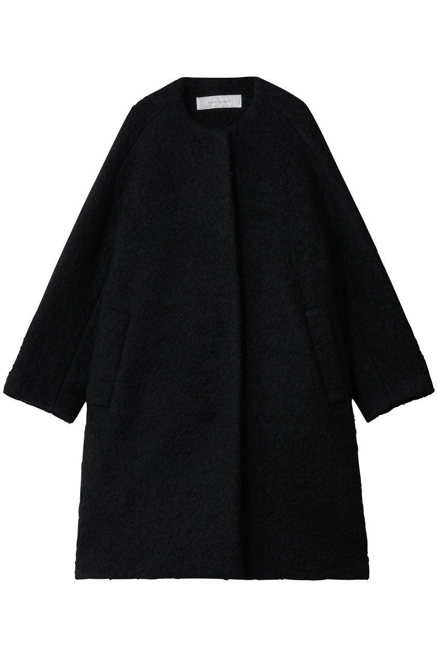 【プレインピープル/PLAIN PEOPLE】のループインレイノーカラーコート インテリア・キッズ・メンズ・レディースファッション・服の通販 founy(ファニー) ファッション Fashion レディースファッション Fashion for Women アウター Coat / Outerwear Collection コート・ロングコート・ピーコート Long Coats, Peacoats & More カッティング Cutting Detail フォルム Silhouette, Form ロング Long, Long-Length ブラック|ID: prp329100004889495 ipo3291000000036534128