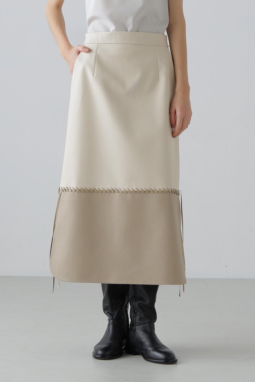 【アドーア/ADORE】のレースアップフェイクレザースカート 人気、トレンドファッション・服の通販 founy(ファニー) 　ファッション　Fashion　レディースファッション　Fashion for Women　スカート　Skirts　ロングスカート　Long Skirts / Maxi & Midi Skirts　おすすめ　Recommended / Our Picks　シンプル　Simple, Minimal　ジャケット　Jacket, Outerwear　ストレート　Straight, Straight Cut　セットアップ　Set-Up, Coordinated Outfit　ボンディング　Bonding, Bonded Fabric　ロング　Long, Long-Length　other-4|ID: prp329100004889515 ipo3291000000036534303