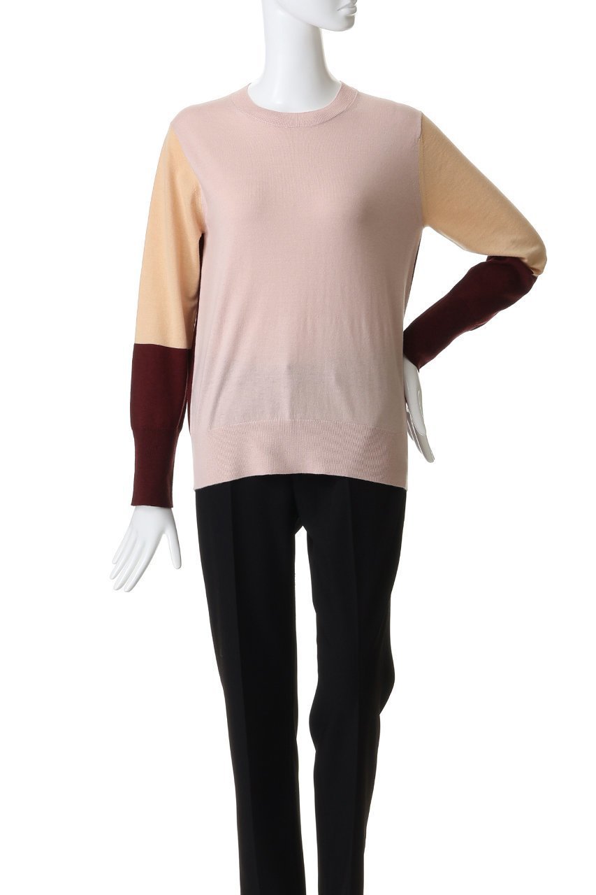 【ベイジ,/BEIGE,】のCHLOR(クロー)/ウールシルク配色クルーネックニット 人気、トレンドファッション・服の通販 founy(ファニー) 　ファッション　Fashion　レディースファッション　Fashion for Women　トップス・カットソー　Cut & Sew Tops　ニット　Knit Tops & Sweaters　カジュアルプルオーバー・ニットトップス　Pullovers & Knit Tops / Casual Pullovers　シルク　Silk, 100% Silk　other-2|ID: prp329100004889544 ipo3291000000036534570