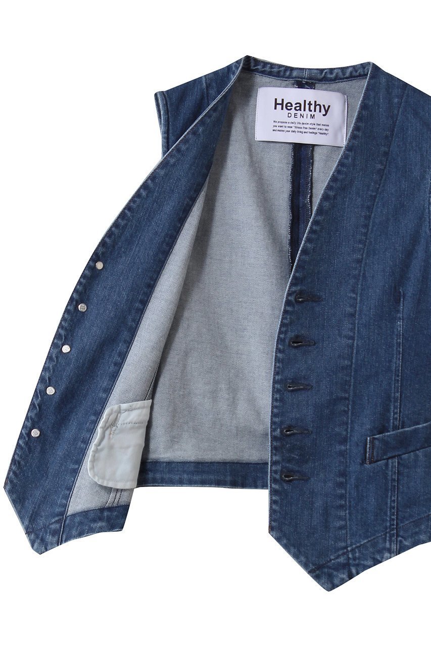 【ヘルシーデニム/Healthy Denim】のRucola デニムベスト 人気、トレンドファッション・服の通販 founy(ファニー) 　ファッション　Fashion　レディースファッション　Fashion for Women　アウター　Coat / Outerwear Collection　レディースジャケット・軽アウター　Jackets　ジャケット　Jacket, Outerwear　デニム　Denim, Jeans Material　ベスト　Vest, Waistcoat　モダン　Modern, Contemporary　ヴィンテージ　Vintage Style　other-6|ID: prp329100004889564 ipo3291000000036534792