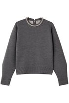 【デザイン ワークス/DESIGN WORKS】のパール付きニットプルオーバー 人気、トレンドファッション・服の通販 founy(ファニー) ファッション Fashion レディースファッション Fashion for Women トップス・カットソー Cut & Sew Tops ニット Knit Tops & Sweaters カジュアルプルオーバー・ニットトップス Pullovers & Knit Tops / Casual Pullovers なめらか Smooth, Silky Texture タイトスカート Pencil Skirt, Tight Skirt パール Pearl, Pearl Accent フォルム Silhouette, Form ワイド Wide, Wide Fit エレガント 上品 Elegant 今季 This Season, Current Season thumbnail グレー|ID: prp329100004889577 ipo3291000000036534948