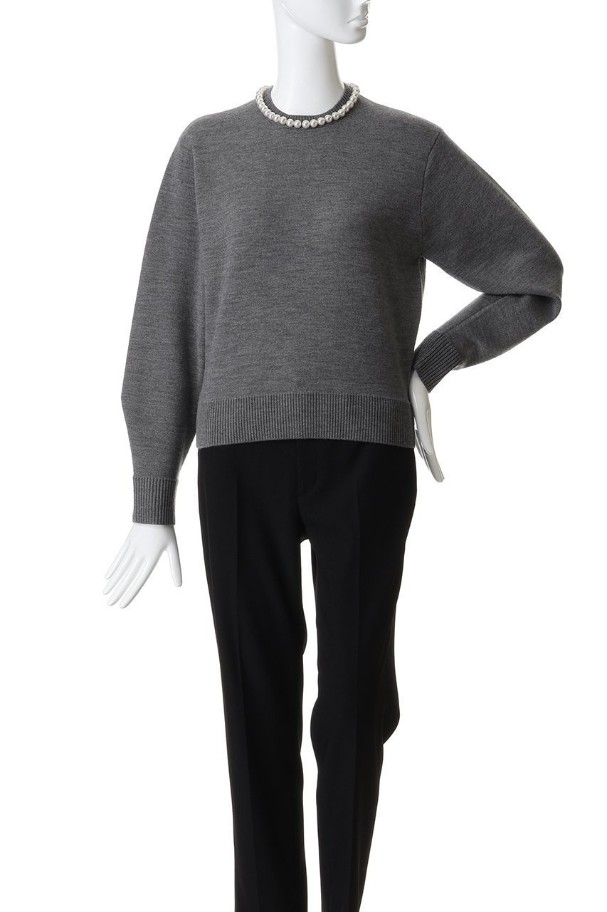 【デザイン ワークス/DESIGN WORKS】のパール付きニットプルオーバー 人気、トレンドファッション・服の通販 founy(ファニー) 　ファッション　Fashion　レディースファッション　Fashion for Women　トップス・カットソー　Cut & Sew Tops　ニット　Knit Tops & Sweaters　カジュアルプルオーバー・ニットトップス　Pullovers & Knit Tops / Casual Pullovers　なめらか　Smooth, Silky Texture　タイトスカート　Pencil Skirt, Tight Skirt　パール　Pearl, Pearl Accent　フォルム　Silhouette, Form　ワイド　Wide, Wide Fit　エレガント 上品　Elegant　今季　This Season, Current Season　other-2|ID: prp329100004889577 ipo3291000000036534950