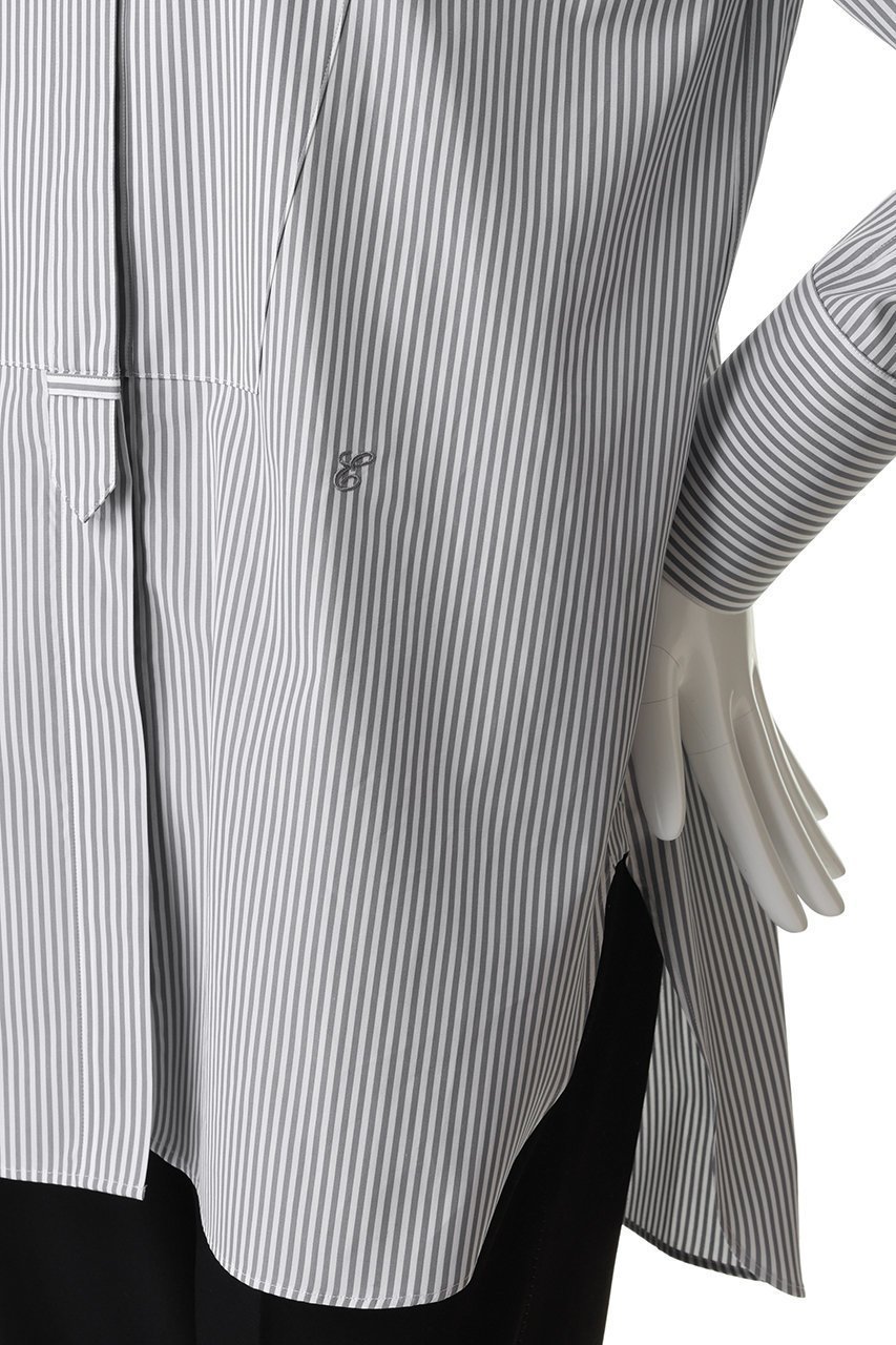 【エブール/ebure】のエッセンシャルコットン クレリックバンドカラーシャツ 人気、トレンドファッション・服の通販 founy(ファニー) 　ファッション　Fashion　レディースファッション　Fashion for Women　トップス・カットソー　Cut & Sew Tops　シャツ・ブラウス・オフィスカジュアル　Elegant Blouses & Button-Ups　おすすめ　Recommended / Our Picks　インナー　Innerwear　ジャケット　Jacket, Outerwear　ストライプ　Stripe, Striped Pattern　スリーブ　Sleeve, Long Sleeve / Short Sleeve　デニム　Denim, Jeans Material　ベーシック　Basic, Essential　ロング　Long, Long-Length　エレガント 上品　Elegant　定番　Standard, Basic Item　other-5|ID: prp329100004889580 ipo3291000000036534999