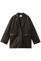 【マノフ/MANOF】のMINIMAL LEATHER JACKETアウター 大人の最旬トレンドファッション＆コーディネート founy(ファウニー) ファッション Fashion レディースファッション Fashion for Women アウター Coat / Outerwear Collection レディースジャケット・軽アウター Jackets シンプル Simple, Minimal ジャケット Jacket, Outerwear スラックス Slacks, Dress Pants デニム Denim, Jeans Material フェイクレザー Faux Leather, PU Leather エレガント 上品 Elegant thumbnail BROWN|ID: prp329100004889601 ipo3291000000036535257