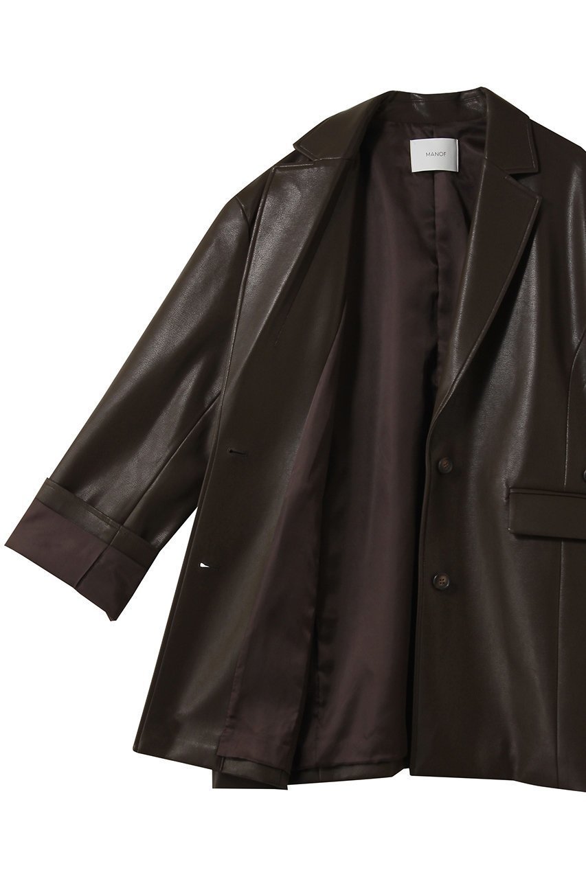 【マノフ/MANOF】のMINIMAL LEATHER JACKETアウター 大人の最旬トレンドファッション＆コーディネート founy(ファウニー) 　ファッション　Fashion　レディースファッション　Fashion for Women　アウター　Coat / Outerwear Collection　レディースジャケット・軽アウター　Jackets　シンプル　Simple, Minimal　ジャケット　Jacket, Outerwear　スラックス　Slacks, Dress Pants　デニム　Denim, Jeans Material　フェイクレザー　Faux Leather, PU Leather　エレガント 上品　Elegant　other-6|ID: prp329100004889601 ipo3291000000036535266