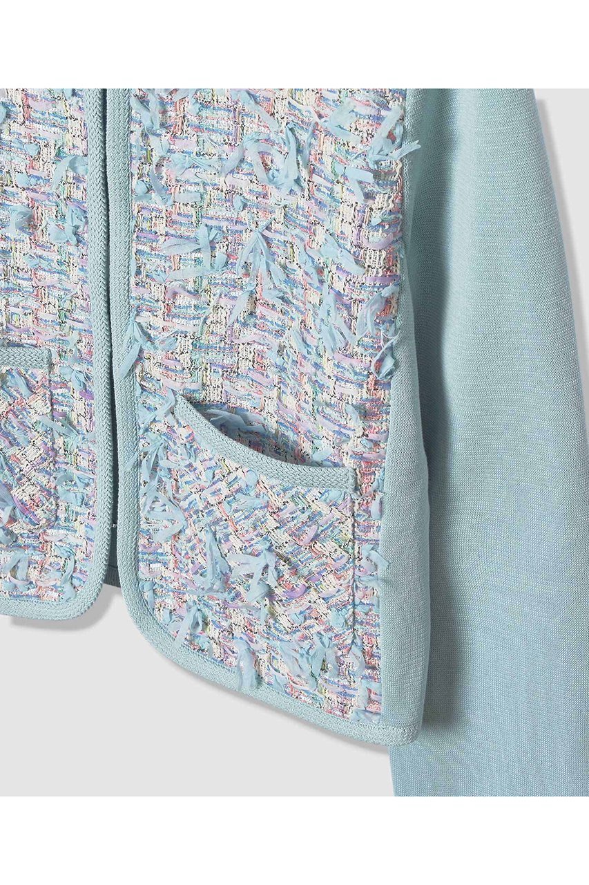 【アナイ/ANAYI】の【セットアップ対象商品】ブルーミックスツイードコンビカーディガン 人気、トレンドファッション・服の通販 founy(ファニー) ファッション Fashion レディースファッション Fashion for Women トップス・カットソー Cut & Sew Tops ニット Knit Tops & Sweaters カーディガン・羽織り Layered Style Cardigans カーディガン Cardigan, Knitwear セットアップ Set-Up, Coordinated Outfit ツイード Twill, Twill Weave フランス France, French ミラノリブ Milano Rib, Milano Stitch 春 Spring other-4|ID: prp329100004889606 ipo3291000000036535369