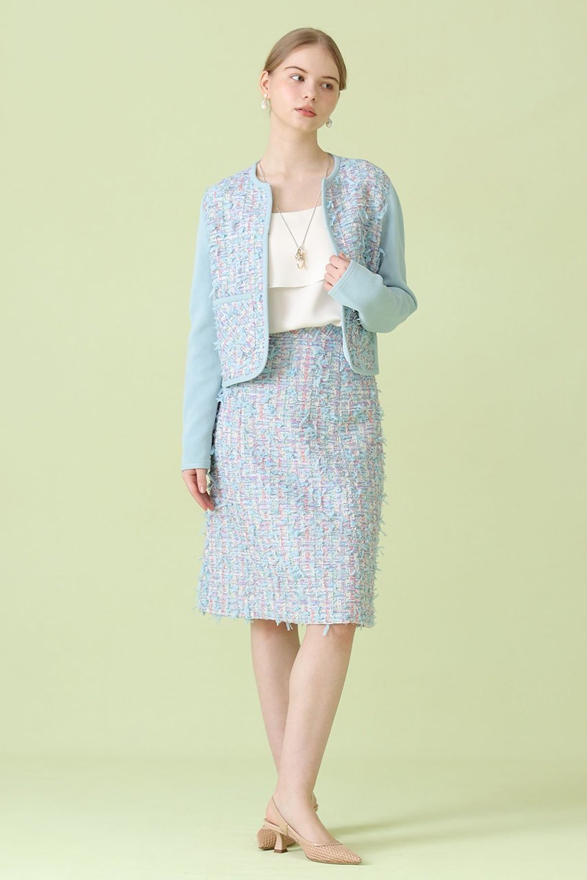 【アナイ/ANAYI】の【セットアップ対象商品】ブルーミックスツイードコンビカーディガン 人気、トレンドファッション・服の通販 founy(ファニー) ファッション Fashion レディースファッション Fashion for Women トップス・カットソー Cut & Sew Tops ニット Knit Tops & Sweaters カーディガン・羽織り Layered Style Cardigans カーディガン Cardigan, Knitwear セットアップ Set-Up, Coordinated Outfit ツイード Twill, Twill Weave フランス France, French ミラノリブ Milano Rib, Milano Stitch 春 Spring other-8|ID: prp329100004889606 ipo3291000000036535377