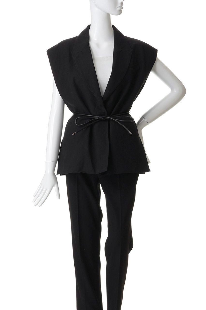 【ルームエイト/Room no.8】の【Room no.8 BLACK】LINEN ダブルブレスト ボリューム ジレ 人気、トレンドファッション・服の通販 founy(ファニー) 　ファッション　Fashion　レディースファッション　Fashion for Women　アウター　Coat / Outerwear Collection　レディースジャケット・軽アウター　Jackets　クール　Cool, Chic　ジャケット　Jacket, Outerwear　ダブル　Double, Double-Breasted　ベスト　Vest, Waistcoat　リネン　Linen, Linen Fabric　新作・新入荷　New Arrivals / New In　other-2|ID: prp329100004889621 ipo3291000000036535546