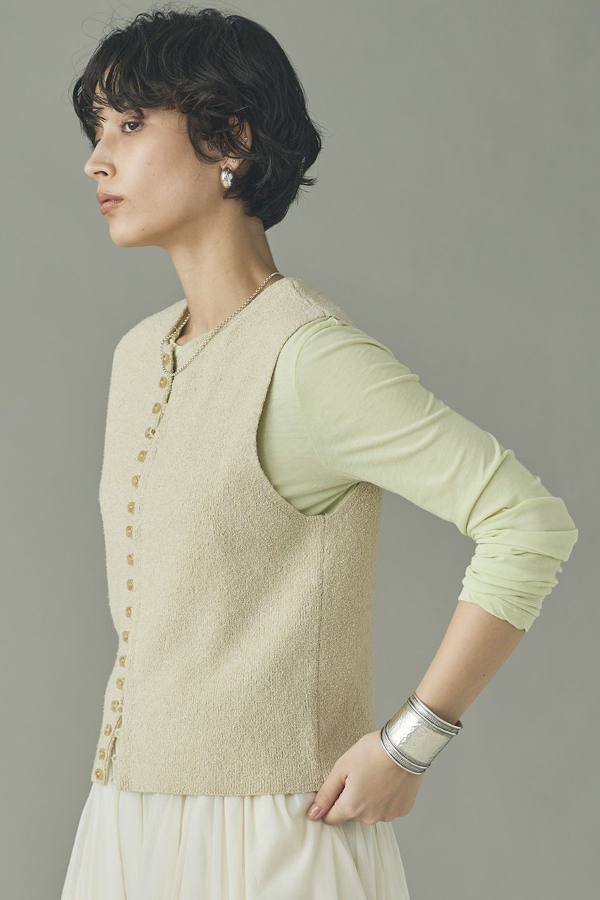 【カレンソロジー/Curensology】の2WAYフリゼニットベスト 人気、トレンドファッション・服の通販 founy(ファニー) ファッション Fashion レディースファッション Fashion for Women トップス・カットソー Cut & Sew Tops ニット Knit Tops & Sweaters ベスト&ジレ / 重ね着スタイル Vests & Gilets カジュアルプルオーバー・ニットトップス Pullovers & Knit Tops / Casual Pullovers タンク Tank Top, Sleeveless Top バランス Balance, Style Balance フロント Front, Front Design ベスト Vest, Waistcoat リネン Linen, Linen Fabric 夏 Summer other-3|ID: prp329100004889638 ipo3291000000036535692