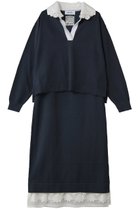 【ミュベール/MUVEIL】のスキッパーポロセットアップニット 人気、トレンドファッション・服の通販 founy(ファニー) ファッション Fashion レディースファッション Fashion for Women トップス・カットソー Cut & Sew Tops ニット Knit Tops & Sweaters カジュアルプルオーバー・ニットトップス Pullovers & Knit Tops / Casual Pullovers なめらか Smooth, Silky Texture シルク Silk, 100% Silk セットアップ Set-Up, Coordinated Outfit フィット Fit, Slim Fit フラワー Flower, Floral ボックス Boxy, Box Shape モチーフ Motif, Design Theme レース Lace, Lace Fabric thumbnail ネイビー|ID: prp329100004889641 ipo3291000000036535729