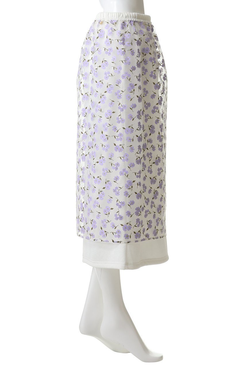 【ミュベール/MUVEIL】のフラワーフロッキープリントレイヤードスカート 人気、トレンドファッション・服の通販 founy(ファニー) 　ファッション　Fashion　レディースファッション　Fashion for Women　スカート　Skirts　ロングスカート　Long Skirts / Maxi & Midi Skirts　おすすめ　Recommended / Our Picks　オーガンジー　Organza Fabric　プリント　Print, Printed Pattern　リボン　Ribbon, Bow　ロング　Long, Long-Length　エレガント 上品　Elegant　other-3|ID: prp329100004889642 ipo3291000000036535753