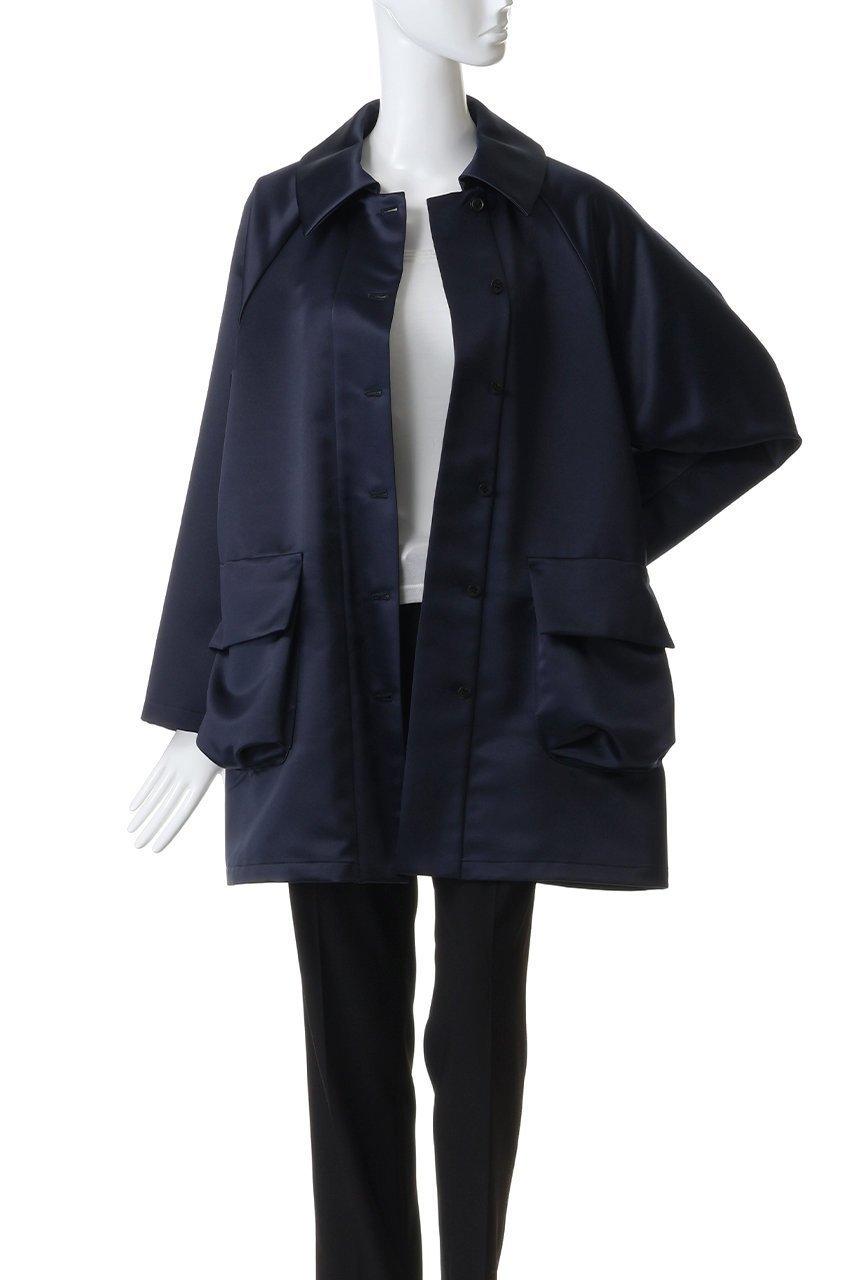 【ミズイロ インド/mizuiro ind】のsatin dolman coat コート 大人の最旬トレンドファッション＆コーディネート founy(ファウニー) 　ファッション　Fashion　レディースファッション　Fashion for Women　アウター　Coat / Outerwear Collection　コート・ロングコート・ピーコート　Long Coats, Peacoats & More　サテン　Satin, Glossy Fabric　シンプル　Simple, Minimal　スリーブ　Sleeve, Long Sleeve / Short Sleeve　フロント　Front, Front Design　ポケット　Pocket, Pocket Detail　ロング　Long, Long-Length　エレガント 上品　Elegant　other-7|ID: prp329100004889648 ipo3291000000036616974