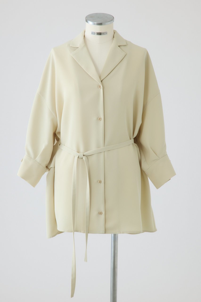 【リムアーク/RIM.ARK】のBack balloon JK like SH/シャツ インテリア・キッズ・メンズ・レディースファッション・服の通販 founy(ファニー) 　ファッション　Fashion　レディースファッション　Fashion for Women　トップス・カットソー　Cut & Sew Tops　シャツ・ブラウス・オフィスカジュアル　Elegant Blouses & Button-Ups　ジャケット　Jacket, Outerwear　スリーブ　Sleeve, Long Sleeve / Short Sleeve　バルーン　Balloon, Balloon Silhouette　ロング　Long, Long-Length　エレガント 上品　Elegant　ライトイエロー|ID: prp329100004889662 ipo3291000000036536044