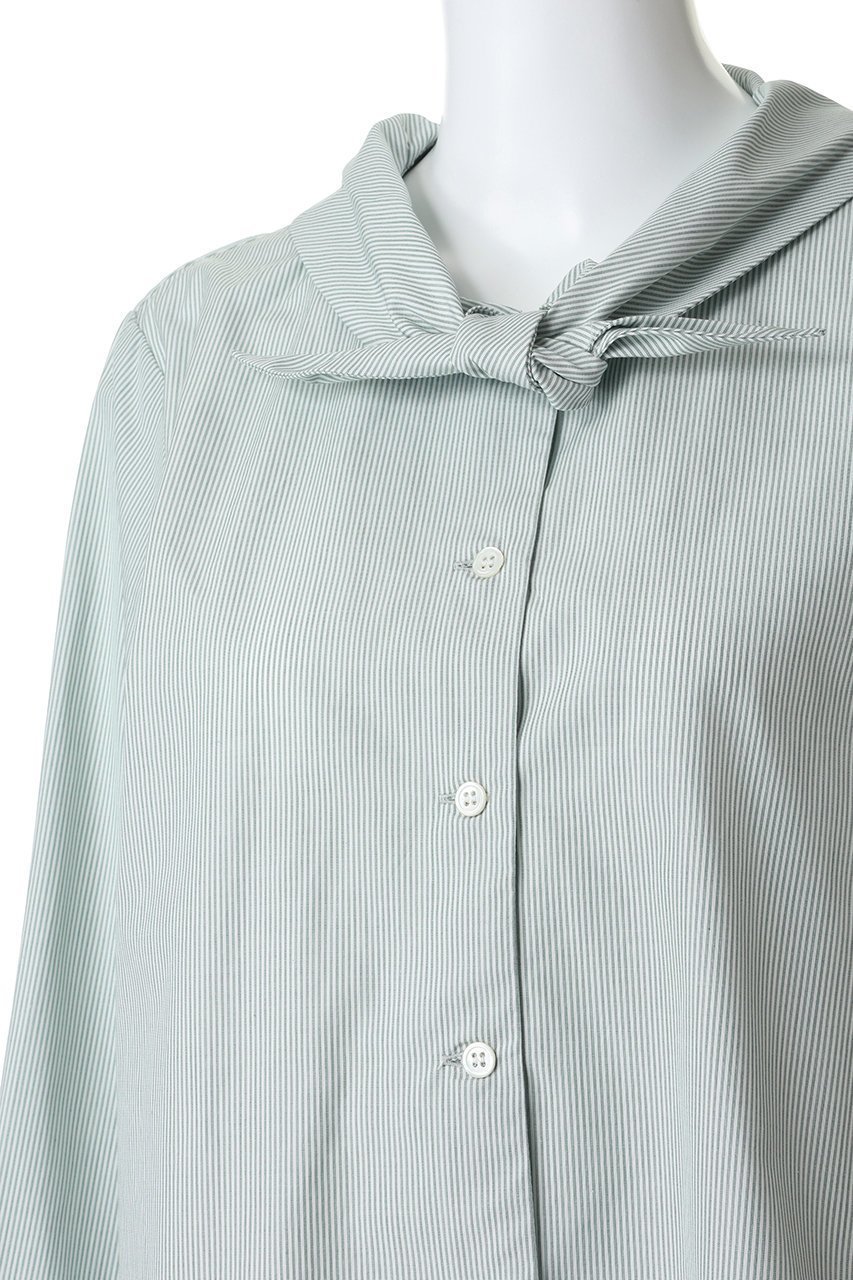 【ミディウミ/MidiUmi】のscarf like short shirt シャツ 人気、トレンドファッション・服の通販 founy(ファニー) 　ファッション　Fashion　レディースファッション　Fashion for Women　トップス・カットソー　Cut & Sew Tops　シャツ・ブラウス・オフィスカジュアル　Elegant Blouses & Button-Ups　ロングTシャツ・Tシャツ　Longline T-Shirts & Tees　ショート　Short, Short Length　ストライプ　Stripe, Striped Pattern　スリーブ　Sleeve, Long Sleeve / Short Sleeve　バランス　Balance, Style Balance　ロング　Long, Long-Length　other-5|ID: prp329100004889666 ipo3291000000036536127