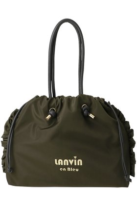 【ランバン オン ブルー/LANVIN en Bleu】 サイドフリルドロストトートバッグ小人気、トレンドファッション・服の通販 founy(ファニー) ファッション Fashion レディースファッション Fashion for Women バッグ Bags タフタ Taffeta, Structured Fabric フェイクレザー Faux Leather, PU Leather フリル Frill, Ruffle プリント Print, Printed Pattern メタル Metal, Metal Parts 巾着 Drawstring Bag, Kinchaku |ID:prp329100004889670