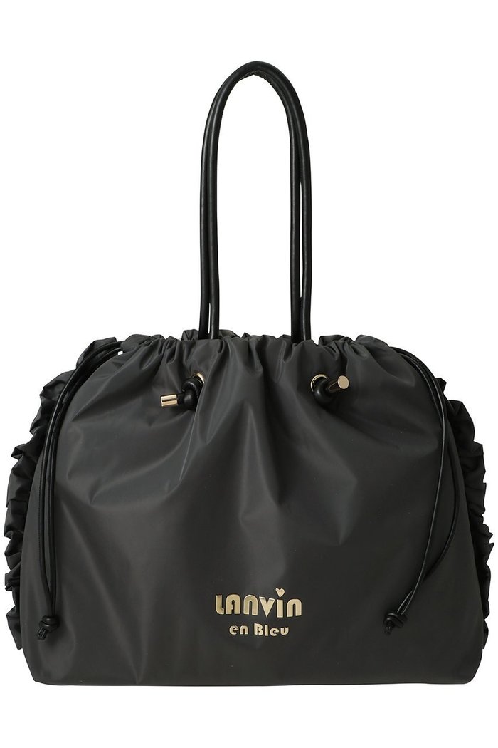【ランバン オン ブルー/LANVIN en Bleu】のサイドフリルドロストトートバッグ(大) インテリア・キッズ・メンズ・レディースファッション・服の通販 founy(ファニー) https://founy.com/ ファッション Fashion レディースファッション Fashion for Women バッグ Bags タフタ Taffeta, Structured Fabric フェイクレザー Faux Leather, PU Leather フリル Frill, Ruffle プリント Print, Printed Pattern メタル Metal, Metal Parts 巾着 Drawstring Bag, Kinchaku |ID: prp329100004889671 ipo3291000000036536222