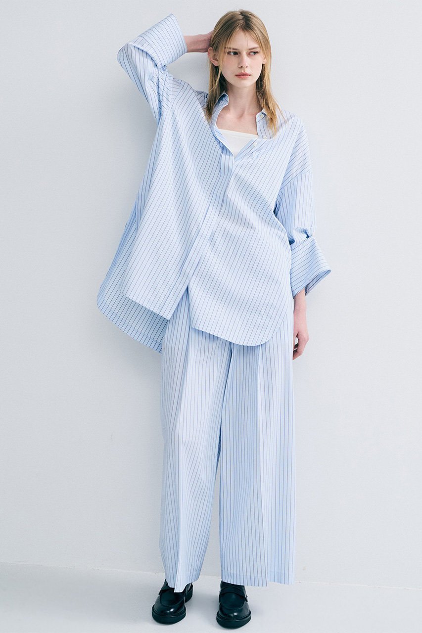 【アンクレイヴ/uncrave】のTHOMAS MASON BIGシャツ 人気、トレンドファッション・服の通販 founy(ファニー) 　ファッション　Fashion　レディースファッション　Fashion for Women　トップス・カットソー　Cut & Sew Tops　シャツ・ブラウス・オフィスカジュアル　Elegant Blouses & Button-Ups　おすすめ　Recommended / Our Picks　カフス　Cuff Design　ストライプ　Stripe, Striped Pattern　スリーブ　Sleeve, Long Sleeve / Short Sleeve　チュニック　Tunic, Long Top　ドレス　Dress, One-Piece　ループ　Loop, Loop Knit　ロング　Long, Long-Length　other-8|ID: prp329100004889674 ipo3291000000036536326