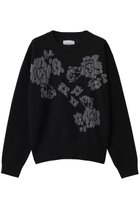 【ミディウミソリッド/MIDIUMISOLID】のflower jacquard P/O プルオーバー 人気、トレンドファッション・服の通販 founy(ファニー) ファッション Fashion レディースファッション Fashion for Women トップス・カットソー Cut & Sew Tops ニット Knit Tops & Sweaters カジュアルプルオーバー・ニットトップス Pullovers & Knit Tops / Casual Pullovers エレガント 上品 Elegant シアー Sheer, See-Through シンプル Simple, Minimal ジャカード／ジャガード Jacquard, Woven Pattern スリーブ Sleeve, Long Sleeve / Short Sleeve フェミニン Feminine, Girly フラワー Flower, Floral モチーフ Motif, Design Theme ロング Long, Long-Length thumbnail black|ID: prp329100004889721 ipo3291000000036536825
