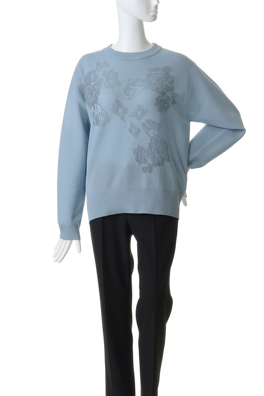 【ミディウミソリッド/MIDIUMISOLID】のflower jacquard P/O プルオーバー 人気、トレンドファッション・服の通販 founy(ファニー) 　ファッション　Fashion　レディースファッション　Fashion for Women　トップス・カットソー　Cut & Sew Tops　ニット　Knit Tops & Sweaters　カジュアルプルオーバー・ニットトップス　Pullovers & Knit Tops / Casual Pullovers　エレガント 上品　Elegant　シアー　Sheer, See-Through　シンプル　Simple, Minimal　ジャカード／ジャガード　Jacquard, Woven Pattern　スリーブ　Sleeve, Long Sleeve / Short Sleeve　フェミニン　Feminine, Girly　フラワー　Flower, Floral　モチーフ　Motif, Design Theme　ロング　Long, Long-Length　other-2|ID: prp329100004889721 ipo3291000000036536827