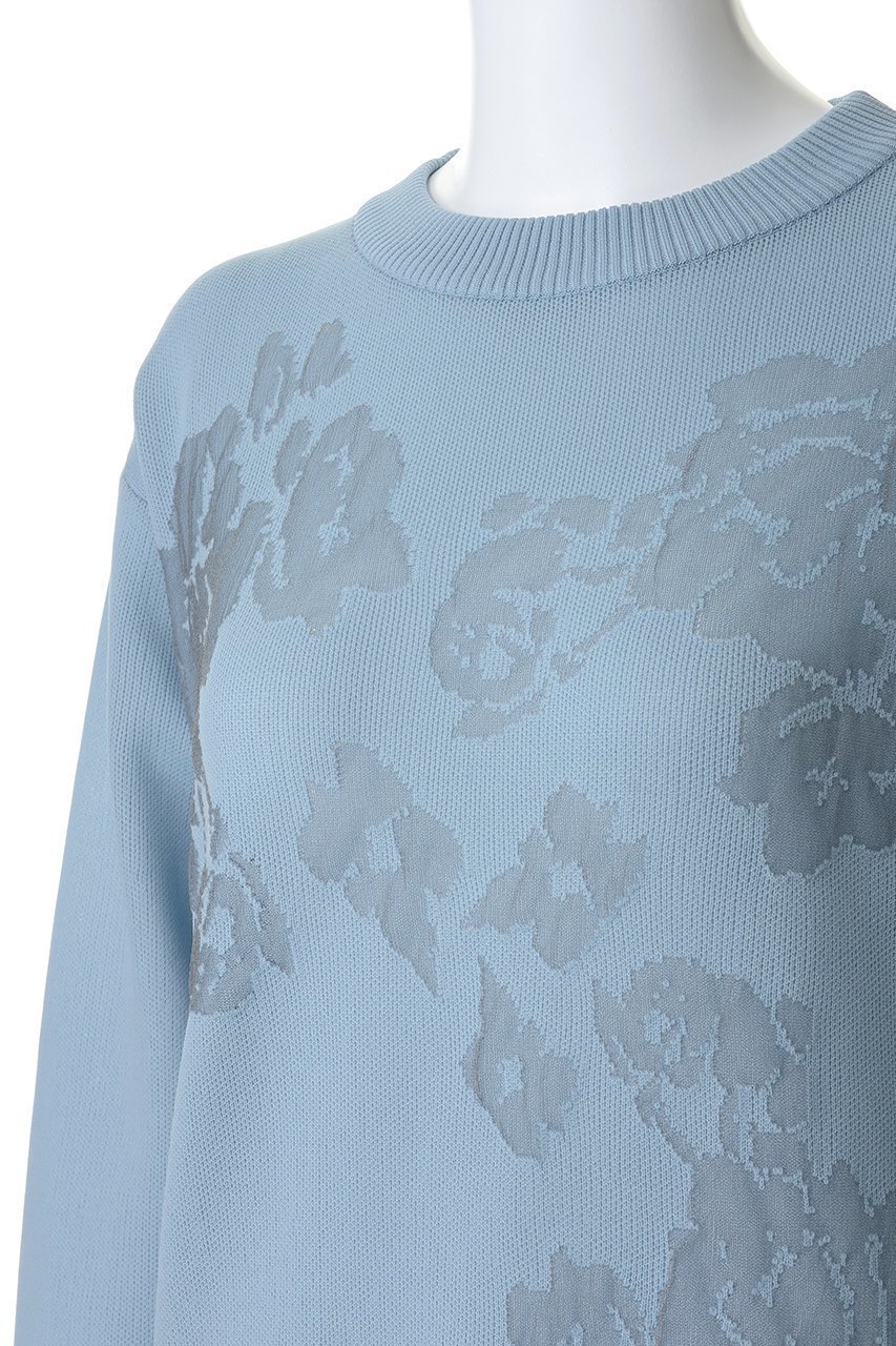 【ミディウミソリッド/MIDIUMISOLID】のflower jacquard P/O プルオーバー 人気、トレンドファッション・服の通販 founy(ファニー) 　ファッション　Fashion　レディースファッション　Fashion for Women　トップス・カットソー　Cut & Sew Tops　ニット　Knit Tops & Sweaters　カジュアルプルオーバー・ニットトップス　Pullovers & Knit Tops / Casual Pullovers　エレガント 上品　Elegant　シアー　Sheer, See-Through　シンプル　Simple, Minimal　ジャカード／ジャガード　Jacquard, Woven Pattern　スリーブ　Sleeve, Long Sleeve / Short Sleeve　フェミニン　Feminine, Girly　フラワー　Flower, Floral　モチーフ　Motif, Design Theme　ロング　Long, Long-Length　other-5|ID: prp329100004889721 ipo3291000000036536833