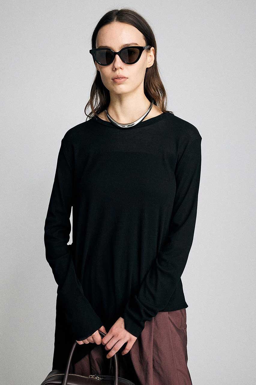 【ブリル/BRILL】のアシンメトリーカットプルオーバー 人気、トレンドファッション・服の通販 founy(ファニー) 　ファッション　Fashion　レディースファッション　Fashion for Women　トップス・カットソー　Cut & Sew Tops　シャツ・ブラウス・オフィスカジュアル　Elegant Blouses & Button-Ups　ロングTシャツ・Tシャツ　Longline T-Shirts & Tees　カジュアルプルオーバー・ニットトップス　Pullovers & Knit Tops / Casual Pullovers　カットソー・ベーシックTシャツ　Cut-and-Sewn Tops / Stretch Tees & Basics　スリーブ　Sleeve, Long Sleeve / Short Sleeve　テレコ　Ribbed, Rib Stitch　ロング　Long, Long-Length　エレガント 上品　Elegant　新作・新入荷　New Arrivals / New In　other-2|ID: prp329100004889730 ipo3291000000036536876