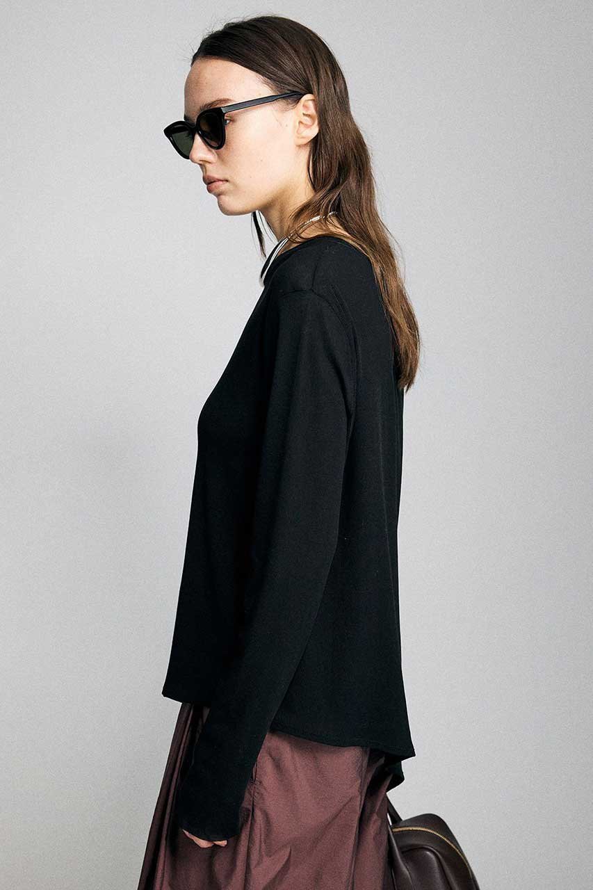 【ブリル/BRILL】のアシンメトリーカットプルオーバー 人気、トレンドファッション・服の通販 founy(ファニー) 　ファッション　Fashion　レディースファッション　Fashion for Women　トップス・カットソー　Cut & Sew Tops　シャツ・ブラウス・オフィスカジュアル　Elegant Blouses & Button-Ups　ロングTシャツ・Tシャツ　Longline T-Shirts & Tees　カジュアルプルオーバー・ニットトップス　Pullovers & Knit Tops / Casual Pullovers　カットソー・ベーシックTシャツ　Cut-and-Sewn Tops / Stretch Tees & Basics　スリーブ　Sleeve, Long Sleeve / Short Sleeve　テレコ　Ribbed, Rib Stitch　ロング　Long, Long-Length　エレガント 上品　Elegant　新作・新入荷　New Arrivals / New In　other-3|ID: prp329100004889730 ipo3291000000036536878