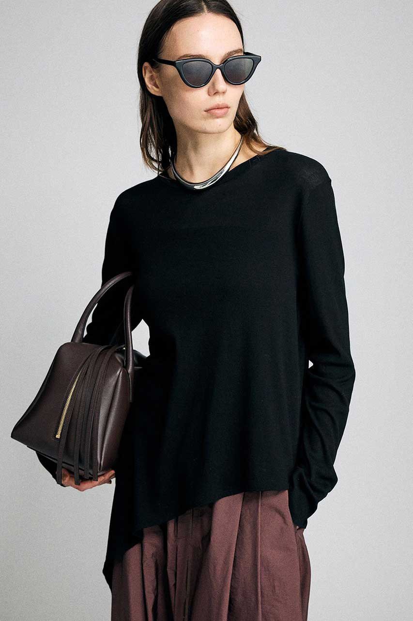 【ブリル/BRILL】のアシンメトリーカットプルオーバー 人気、トレンドファッション・服の通販 founy(ファニー) 　ファッション　Fashion　レディースファッション　Fashion for Women　トップス・カットソー　Cut & Sew Tops　シャツ・ブラウス・オフィスカジュアル　Elegant Blouses & Button-Ups　ロングTシャツ・Tシャツ　Longline T-Shirts & Tees　カジュアルプルオーバー・ニットトップス　Pullovers & Knit Tops / Casual Pullovers　カットソー・ベーシックTシャツ　Cut-and-Sewn Tops / Stretch Tees & Basics　スリーブ　Sleeve, Long Sleeve / Short Sleeve　テレコ　Ribbed, Rib Stitch　ロング　Long, Long-Length　エレガント 上品　Elegant　新作・新入荷　New Arrivals / New In　other-5|ID: prp329100004889730 ipo3291000000036536883