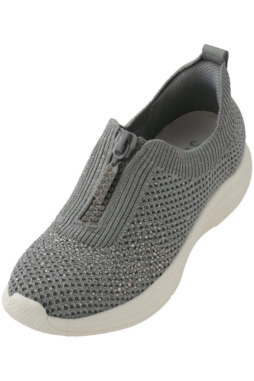 【スタッカート/STACCATO】のデザインZIPハンディライトスリッポン インテリア・キッズ・メンズ・レディースファッション・服の通販 founy(ファニー) 　ファッション　Fashion　レディースファッション　Fashion for Women　シューズ　Shoes, Footwear　ストーン　Stone, Gem-Like　スリッポン　Slip-On, Loafer　フラット　Flat, Flat Shoes　新作・新入荷　New Arrivals / New In　軽量　Lightweight, Ultra Light　グレー|ID: prp329100004889757 ipo3291000000036537135