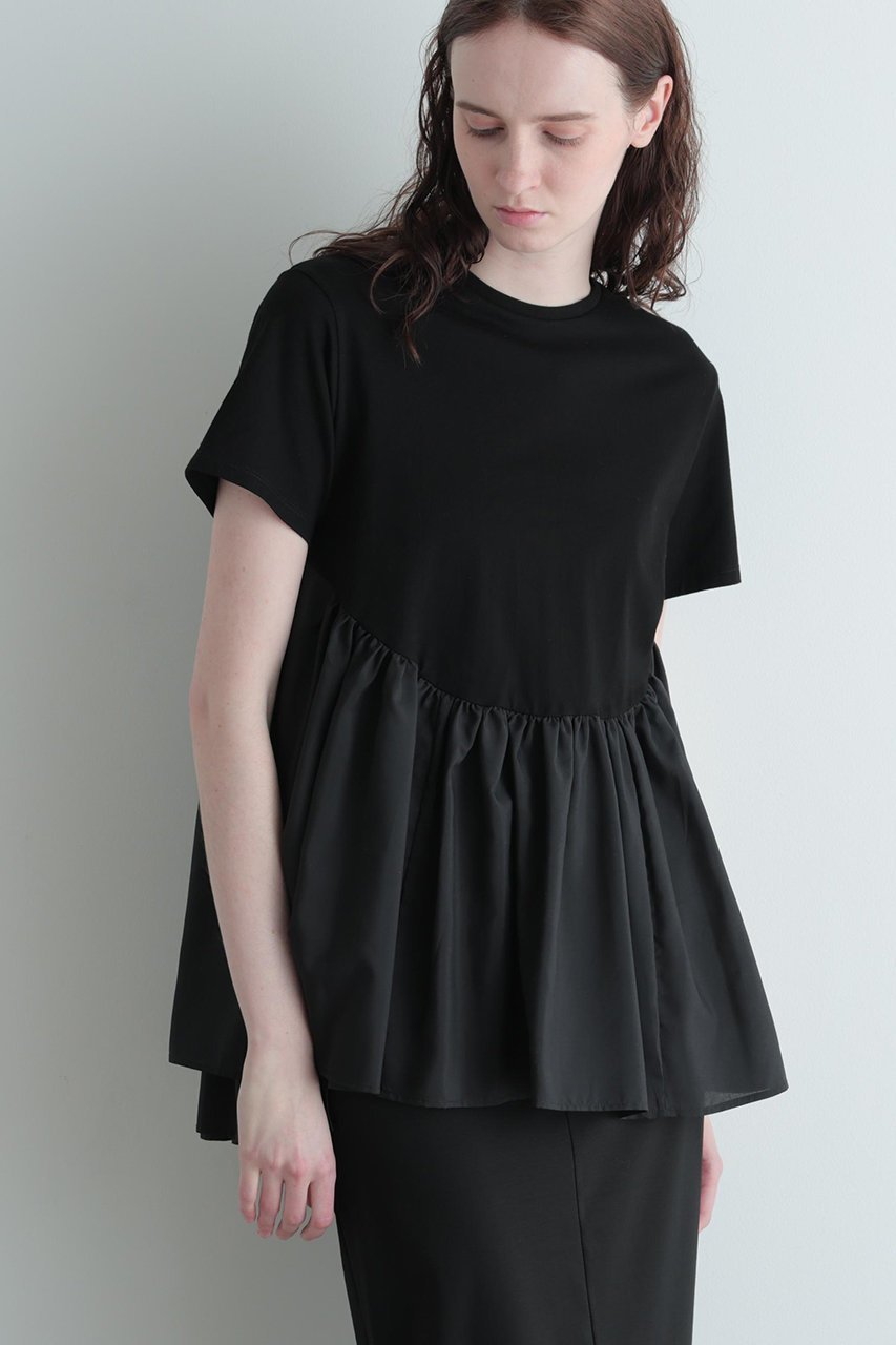 【ル フィル/LE PHIL】のコンビジャージープルオーバー 人気、トレンドファッション・服の通販 founy(ファニー) 　ファッション　Fashion　レディースファッション　Fashion for Women　トップス・カットソー　Cut & Sew Tops　シャツ・ブラウス・オフィスカジュアル　Elegant Blouses & Button-Ups　ロングTシャツ・Tシャツ　Longline T-Shirts & Tees　カジュアルプルオーバー・ニットトップス　Pullovers & Knit Tops / Casual Pullovers　カットソー・ベーシックTシャツ　Cut-and-Sewn Tops / Stretch Tees & Basics　コンビ　Combo, Combination Style　ショート　Short, Short Length　シンプル　Simple, Minimal　スタンダード　Standard, Basic　スリーブ　Sleeve, Long Sleeve / Short Sleeve　ドレープ　Drape, Draping Fabric　フェミニン　Feminine, Girly　ヘムライン　Hemline, Bottom Cut　再入荷　Restock / Back in Stock　春　Spring　秋　Autumn　other-2|ID: prp329100004889870 ipo3291000000036538611