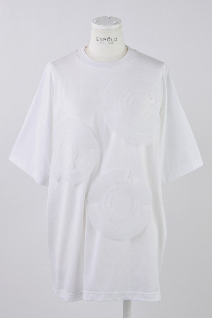 【エンフォルド/ENFOLD】のスビン天竺 Spiral T/SH Tシャツ インテリア・キッズ・メンズ・レディースファッション・服の通販 founy(ファニー) 　ファッション　Fashion　レディースファッション　Fashion for Women　トップス・カットソー　Cut & Sew Tops　シャツ・ブラウス・オフィスカジュアル　Elegant Blouses & Button-Ups　ロングTシャツ・Tシャツ　Longline T-Shirts & Tees　カットソー・ベーシックTシャツ　Cut-and-Sewn Tops / Stretch Tees & Basics　おすすめ　Recommended / Our Picks　ショート　Short, Short Length　スリーブ　Sleeve, Long Sleeve / Short Sleeve　セットアップ　Set-Up, Coordinated Outfit　モチーフ　Motif, Design Theme　ラッセル　Raschel, Raschel Lace　今季　This Season, Current Season　ホワイト|ID: prp329100004889955 ipo3291000000036539962