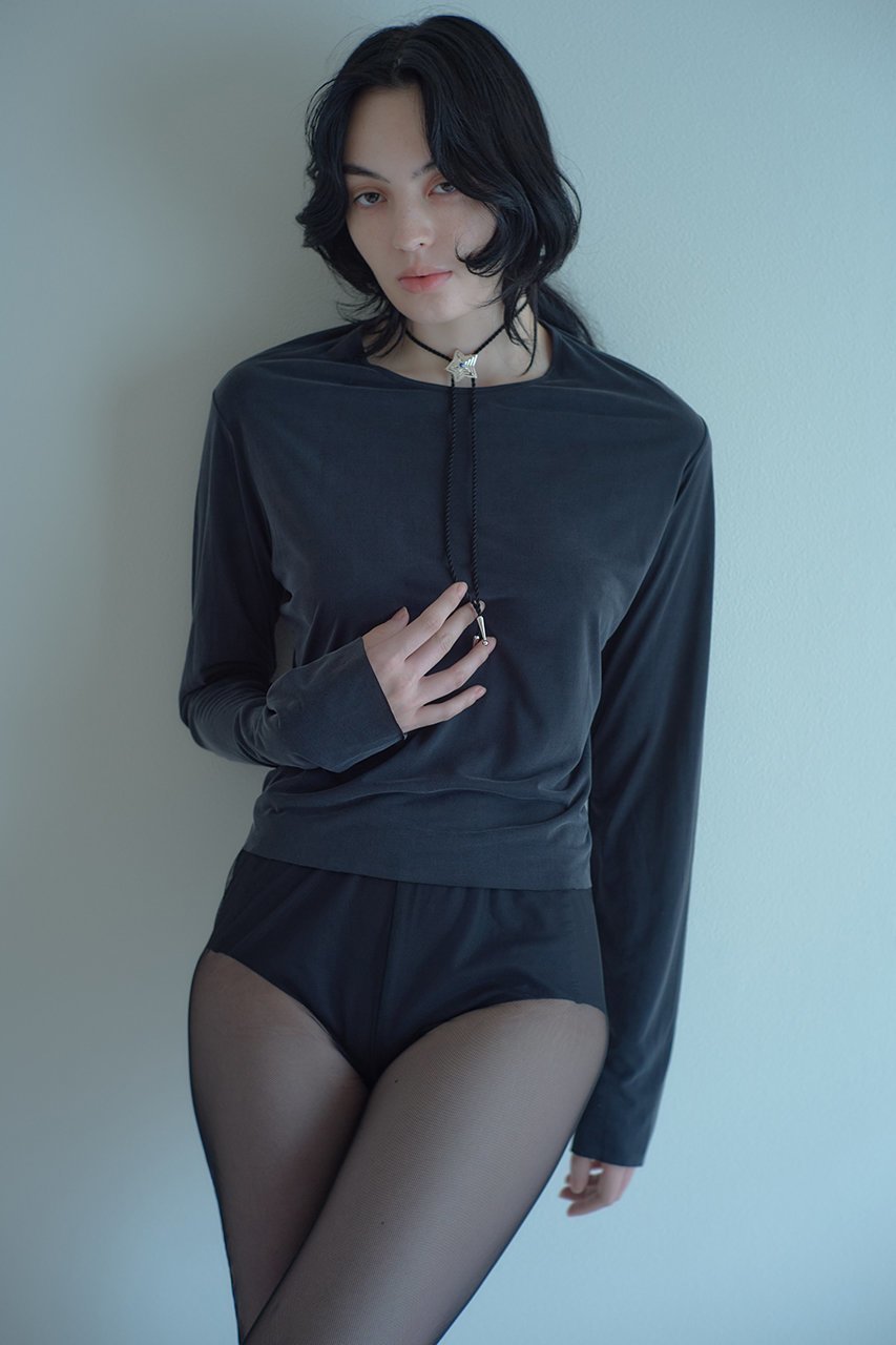 【イリスフォーセブン/IRIS 47】のvelvety long トップス 人気、トレンドファッション・服の通販 founy(ファニー) 　ファッション　Fashion　レディースファッション　Fashion for Women　トップス・カットソー　Cut & Sew Tops　シャツ・ブラウス・オフィスカジュアル　Elegant Blouses & Button-Ups　ロングTシャツ・Tシャツ　Longline T-Shirts & Tees　カットソー・ベーシックTシャツ　Cut-and-Sewn Tops / Stretch Tees & Basics　エレガント 上品　Elegant　カットソー　Cut and Sewn Top　シンプル　Simple, Minimal　スリーブ　Sleeve, Long Sleeve / Short Sleeve　ドレープ　Drape, Draping Fabric　ロング　Long, Long-Length　other-4|ID: prp329100004890008 ipo3291000000036540242