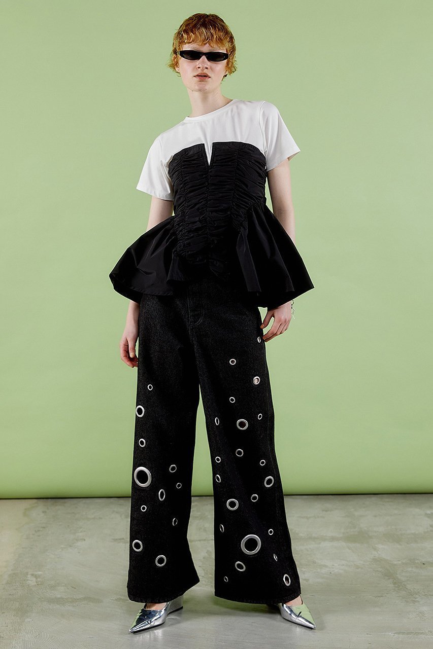 【メゾンスペシャル/MAISON SPECIAL】のEyelet Denim Pants/アイレットデニムパンツ 人気、トレンドファッション・服の通販 founy(ファニー) ファッション Fashion レディースファッション Fashion for Women パンツ Pants & Trousers デニムパンツ・ジーンズ・美脚デニム Denim Jeans & Pants アイレット Eyelet Lace アシンメトリー Asymmetrical Style クール Cool, Chic デニム Denim, Jeans Material メタル Metal, Metal Parts other-7|ID: prp329100004890155 ipo3291000000036542458