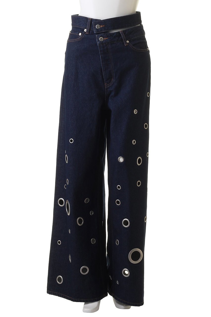 【メゾンスペシャル/MAISON SPECIAL】のEyelet Denim Pants/アイレットデニムパンツ 大人の最旬トレンドファッション＆コーディネート founy(ファウニー) 　ファッション　Fashion　レディースファッション　Fashion for Women　パンツ　Pants & Trousers　デニムパンツ・ジーンズ・美脚デニム　Denim Jeans & Pants　アイレット　Eyelet Lace　アシンメトリー　Asymmetrical Style　クール　Cool, Chic　デニム　Denim, Jeans Material　メタル　Metal, Metal Parts　other-2|ID: prp329100004890155 ipo3291000000036617849