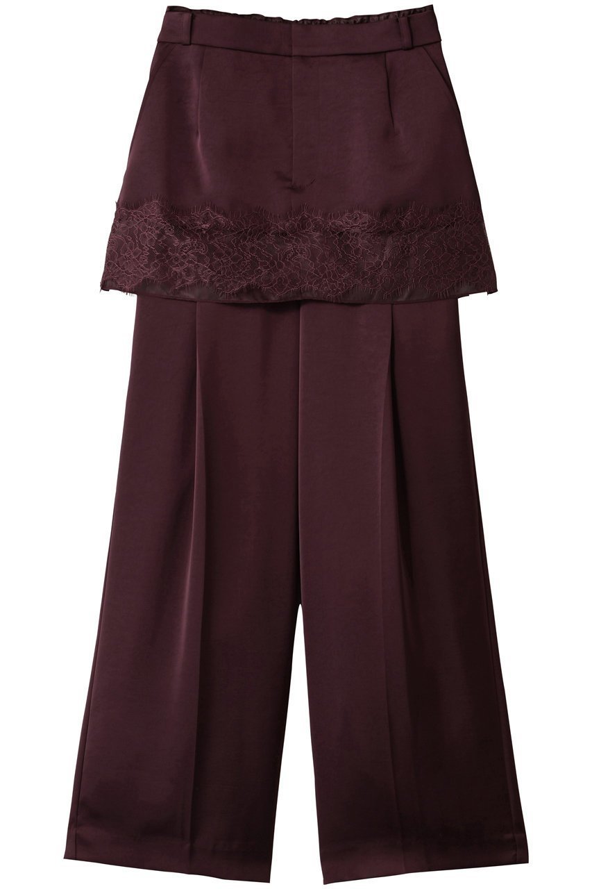 【メゾンスペシャル/MAISON SPECIAL】のSatin Skirt Pants/サテンスカートパンツ インテリア・キッズ・メンズ・レディースファッション・服の通販 founy(ファウニー) ファッション Fashion レディースファッション Fashion for Women スカート Skirts パンツ Pants & Trousers サテン Satin, Glossy Fabric フェミニン Feminine, Girly レース Lace, Lace Fabric BRD(ボルドー)|ID: prp329100004890376 ipo3291000000036545833