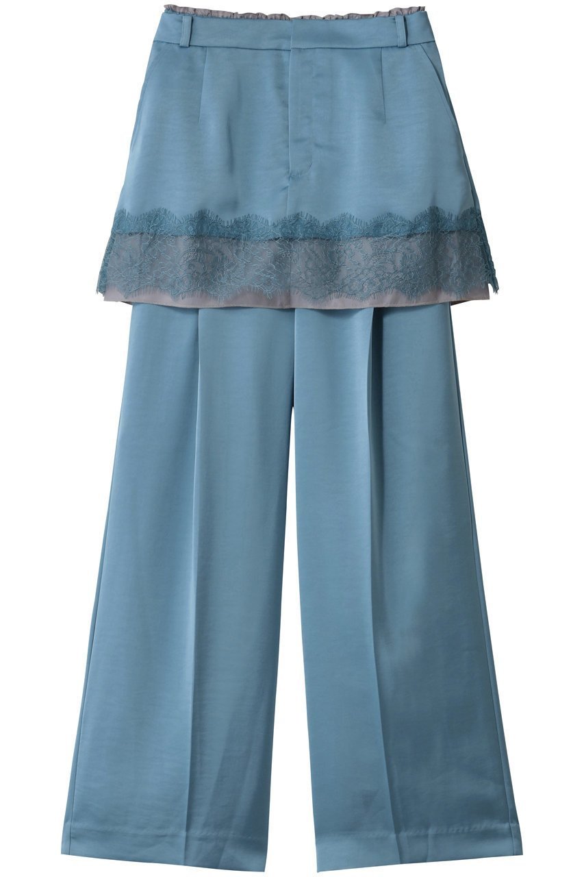 【メゾンスペシャル/MAISON SPECIAL】のSatin Skirt Pants/サテンスカートパンツ インテリア・キッズ・メンズ・レディースファッション・服の通販 founy(ファウニー) ファッション Fashion レディースファッション Fashion for Women スカート Skirts パンツ Pants & Trousers サテン Satin, Glossy Fabric フェミニン Feminine, Girly レース Lace, Lace Fabric BLU(ブルー)|ID: prp329100004890376 ipo3291000000036545836