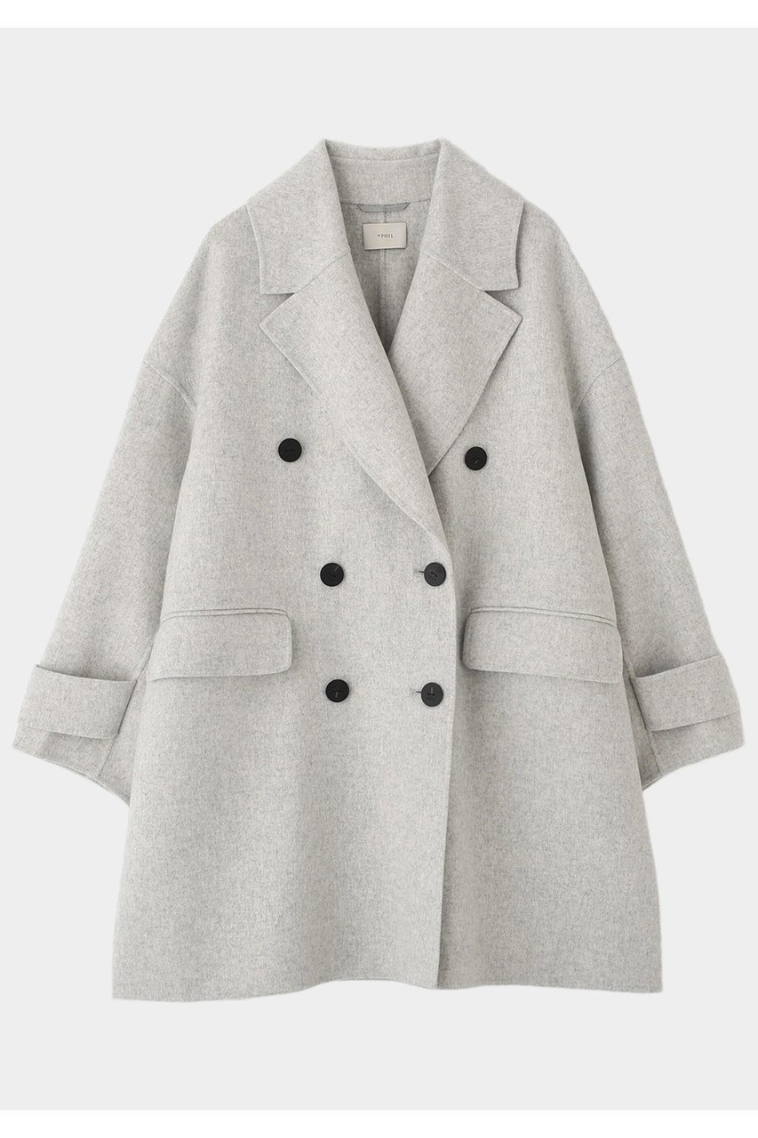 【ル フィル/LE PHIL】のソフトウールリバーオーバーPコート インテリア・キッズ・メンズ・レディースファッション・服の通販 founy(ファニー) 　ファッション　Fashion　レディースファッション　Fashion for Women　アウター　Coat / Outerwear Collection　コート・ロングコート・ピーコート　Long Coats, Peacoats & More　Pコート　Pea Coats　エアリー　Airy Texture　ショート　Short, Short Length　シンプル　Simple, Minimal　スリム　Slim, Slim Fit　ドレス　Dress, One-Piece　ビッグ　Big, Oversized　フォルム　Silhouette, Form　ボトム　Bottoms, Lower Wear　ミックス　Mix, Mixed Style　メンズ　Men's, Menswear　ラグジュアリー　Luxury, Elegant　今季　This Season, Current Season　冬　Winter / This Winter　グレー|ID: prp329100004890401 ipo3291000000036546045