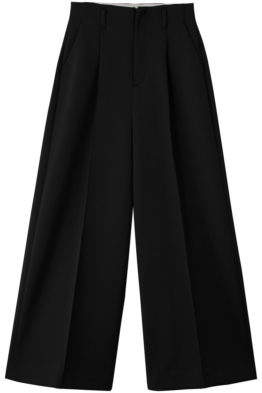 【ランバン オン ブルー/LANVIN en Bleu】のトリアセダンボールワイドパンツ インテリア・キッズ・メンズ・レディースファッション・服の通販 founy(ファウニー) 　ファッション　Fashion　レディースファッション　Fashion for Women　パンツ　Pants & Trousers　センター　Center, Center Line　ループ　Loop, Loop Knit　ロング　Long, Long-Length　ワイド　Wide, Wide Fit　ブラック|ID: prp329100004890421 ipo3291000000036546222