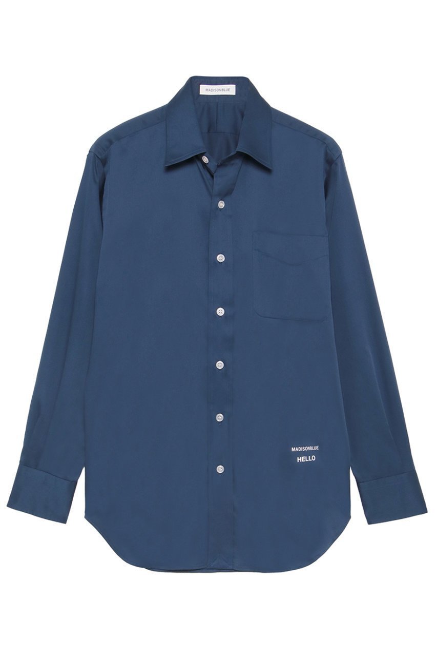 【マディソンブルー/MADISONBLUE】のTRANE L/S SHIRT SATIN サテンロングスリーブシャツ インテリア・キッズ・メンズ・レディースファッション・服の通販 founy(ファニー) ファッション Fashion レディースファッション Fashion for Women トップス・カットソー Cut & Sew Tops シャツ・ブラウス・オフィスカジュアル Elegant Blouses & Button-Ups クラシック Classic, Timeless Style コンパクト Compact, Small Size サテン Satin, Glossy Fabric スリーブ Sleeve, Long Sleeve / Short Sleeve バランス Balance, Style Balance プリント Print, Printed Pattern モダン Modern, Contemporary ロング Long, Long-Length ネイビー|ID: prp329100004890436 ipo3291000000036546345